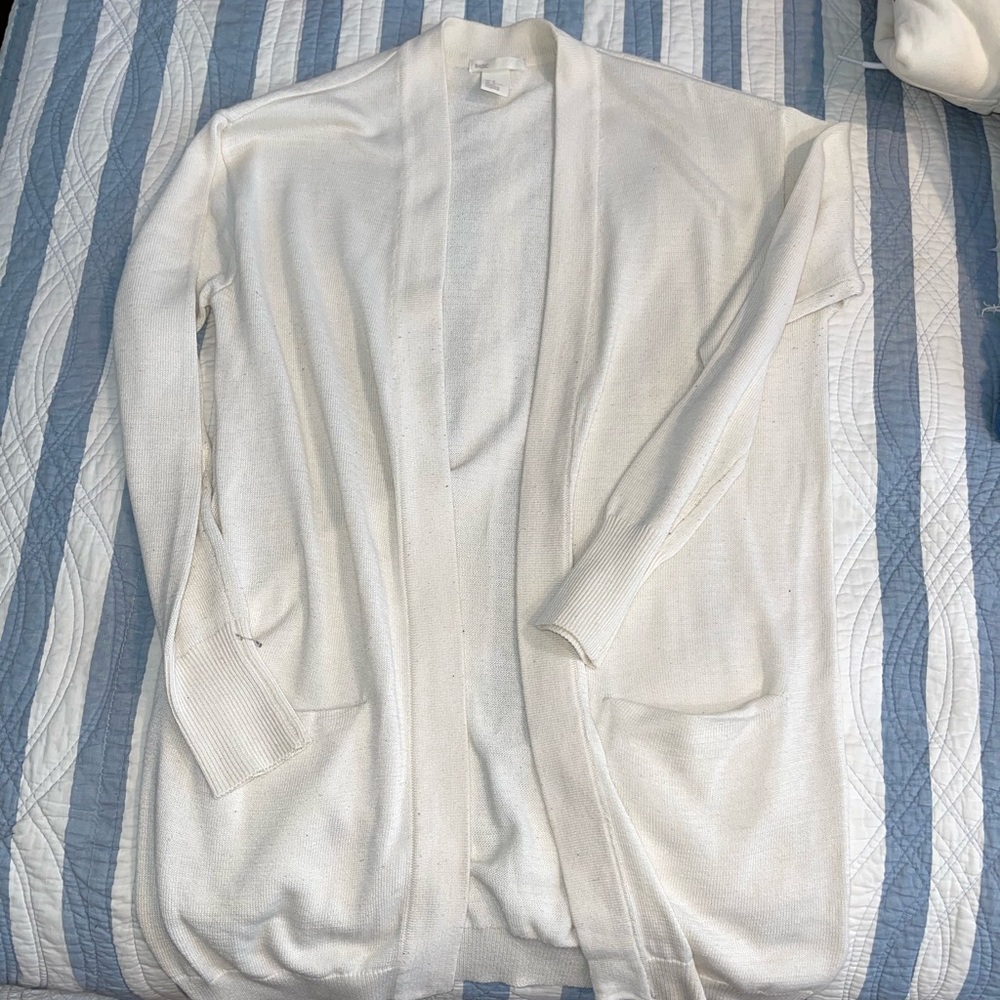 White cardigan